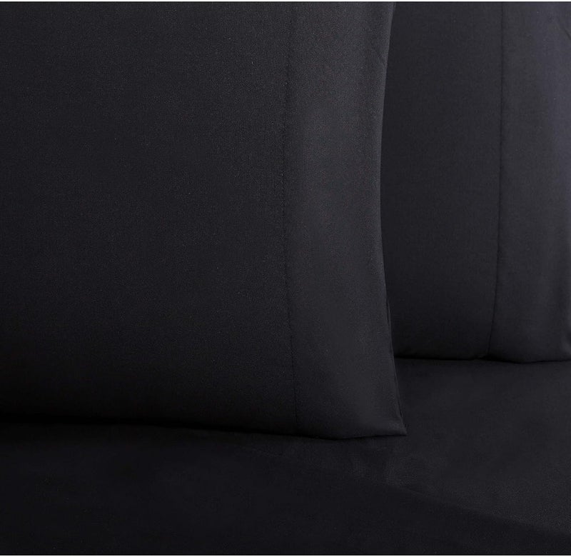 TRULY SOFT طقم ملاءات ترولي سوفت اليومي الناعم حقًا - أسود بوليستر - 3 قطع - طقم ملاءات توين - موضوع بلون واحد - فراش للبالغين - معتمد من Oeko-TEX - Image 2