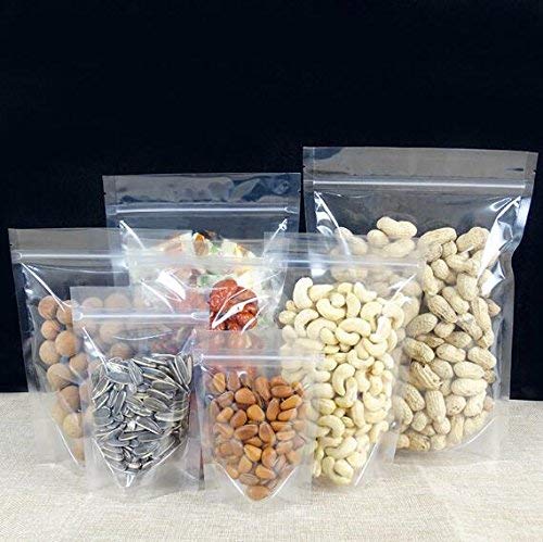VETRA Stand up Clear Ziplock Pouch 47 X 75 Inches 50 Packs Food Graded Zip Lock Closure Clear Front Back Heat Seal able Resealable - Image 3