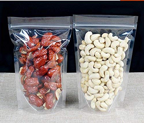 VETRA Stand up Clear Ziplock Pouch 47 X 75 Inches 50 Packs Food Graded Zip Lock Closure Clear Front Back Heat Seal able Resealable - Image 1