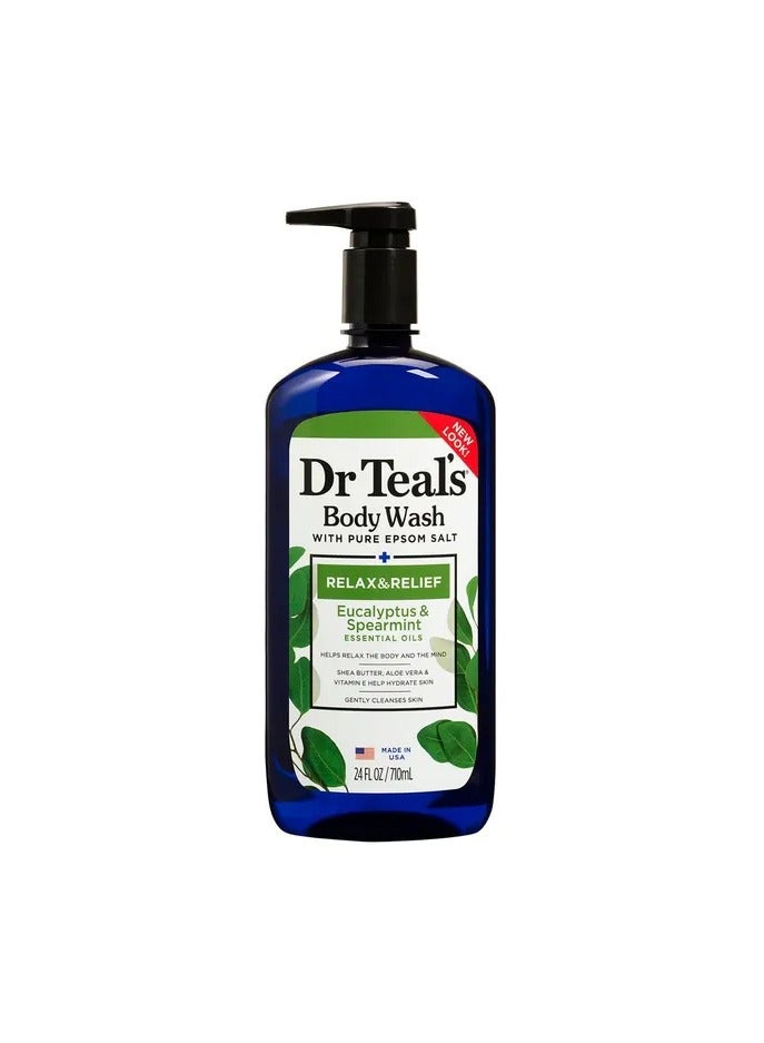 Body Wash With Pure Epsom Salt, Eucalyptus & Spearmint and Essential Oils,710ml