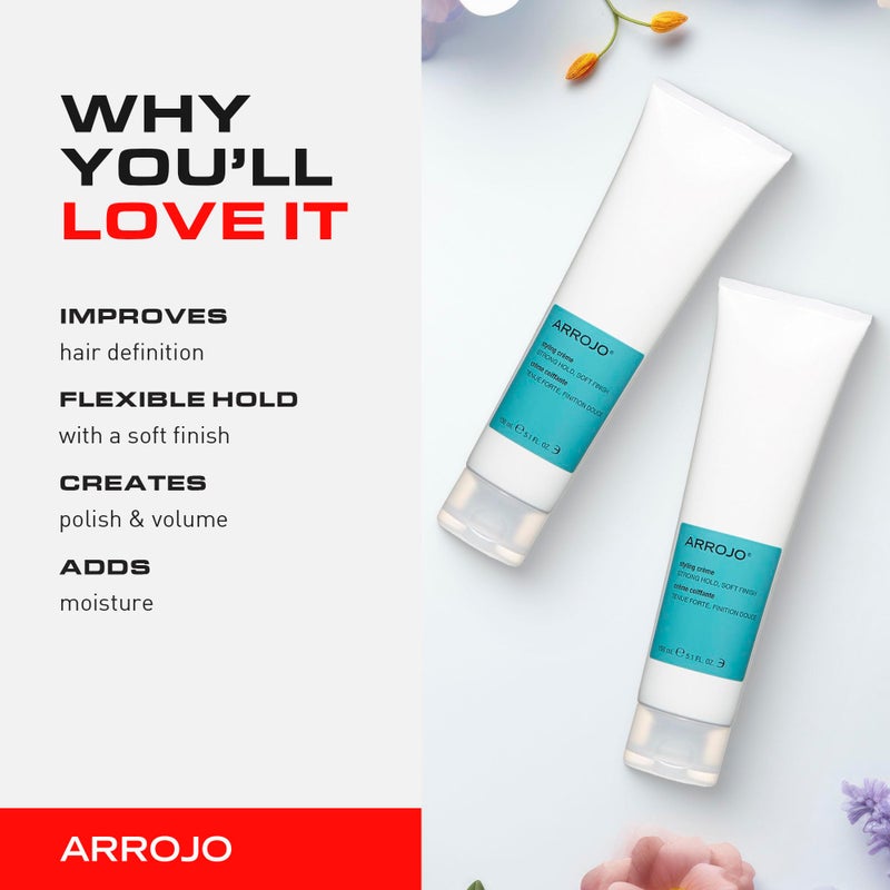 ARROJO Hair Styling Cream for Women and Men - Versatile Style Shaper Hair Smoothing Cream - Blow Dry Cream to Hold, Define & Soften your Hair - Great Volume Hair Cream (5.1 fl oz) - Image 3