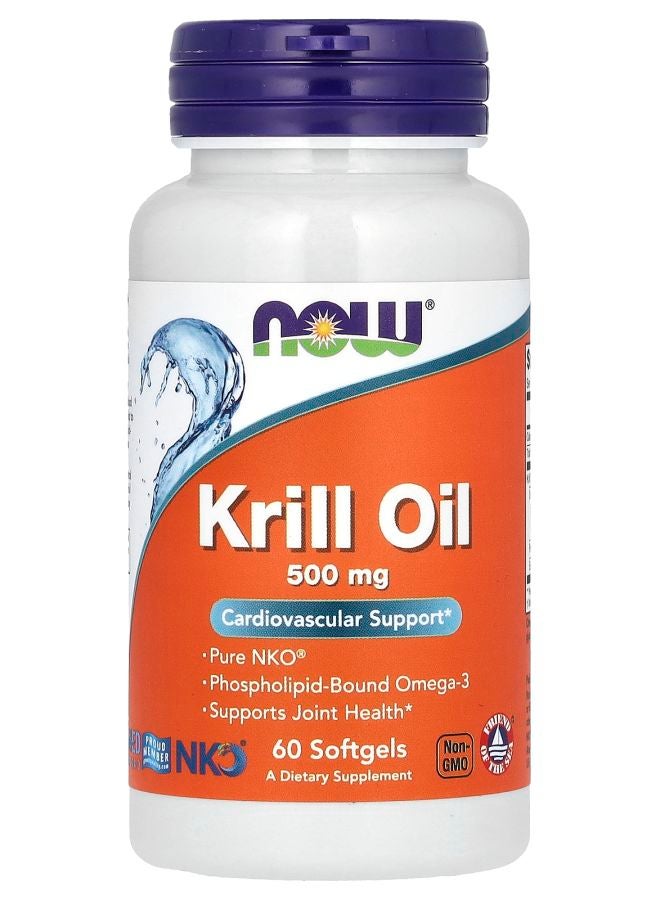 now Krill Oil 1000 mg 60 Softgels (500 mg per Softgel)