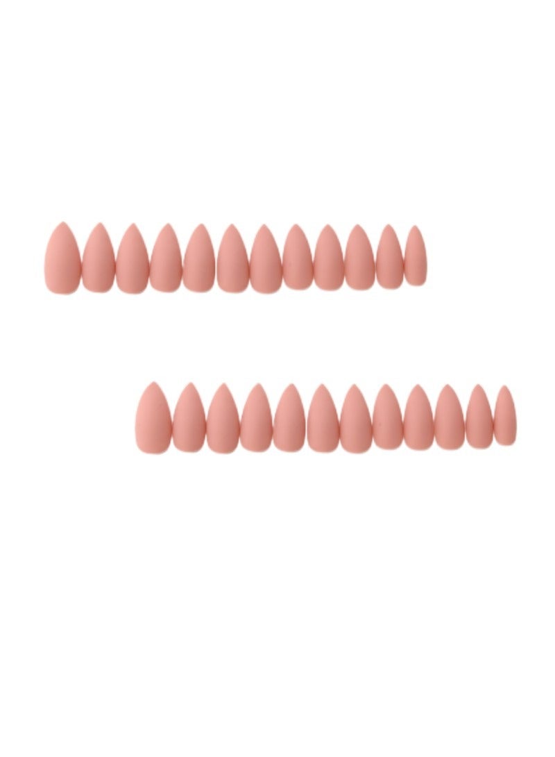 SCHAVO Matte Pink Almond Solid Color Nails 24Pcs - Image 1
