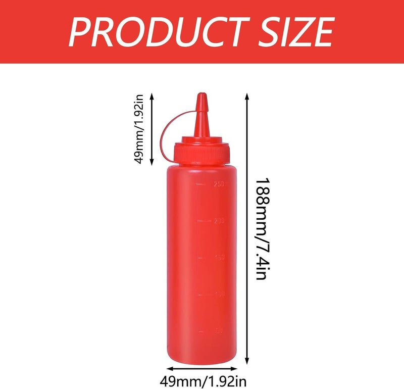PRAMANTA Squeeze Bottles with Twist Cap Condiment Sauce Dispenser Plastic Ketchup Mustard Dispenser Salad Dressing Bottle Kitchen Gadgets for Ketchup Mustard Mayo Sauces Olive Oil (3Pcs) - Image 2