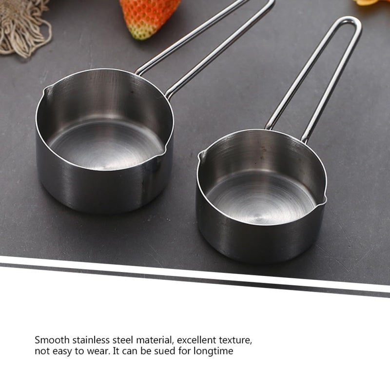 Stainless Steel Measuring Cup and Spoon Set 1 Cup Metric Scale Reusable Kitchen Utensils - Image 4