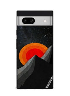 Protective Case Cover For Google Pixel 7a Moon And Pyramid Design   Multicolour