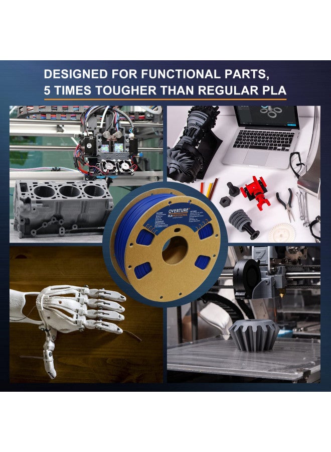 OVERTURE PLA Plus (PLA+) Filament 1.75mm PLA Professional Toughness Enhanced PLA Roll, Cardboard Spool, Premium PLA 1kg(2.2lbs), Dimensional Accuracy Probability +/- 0.02mm (Dark Blue) - Image 2