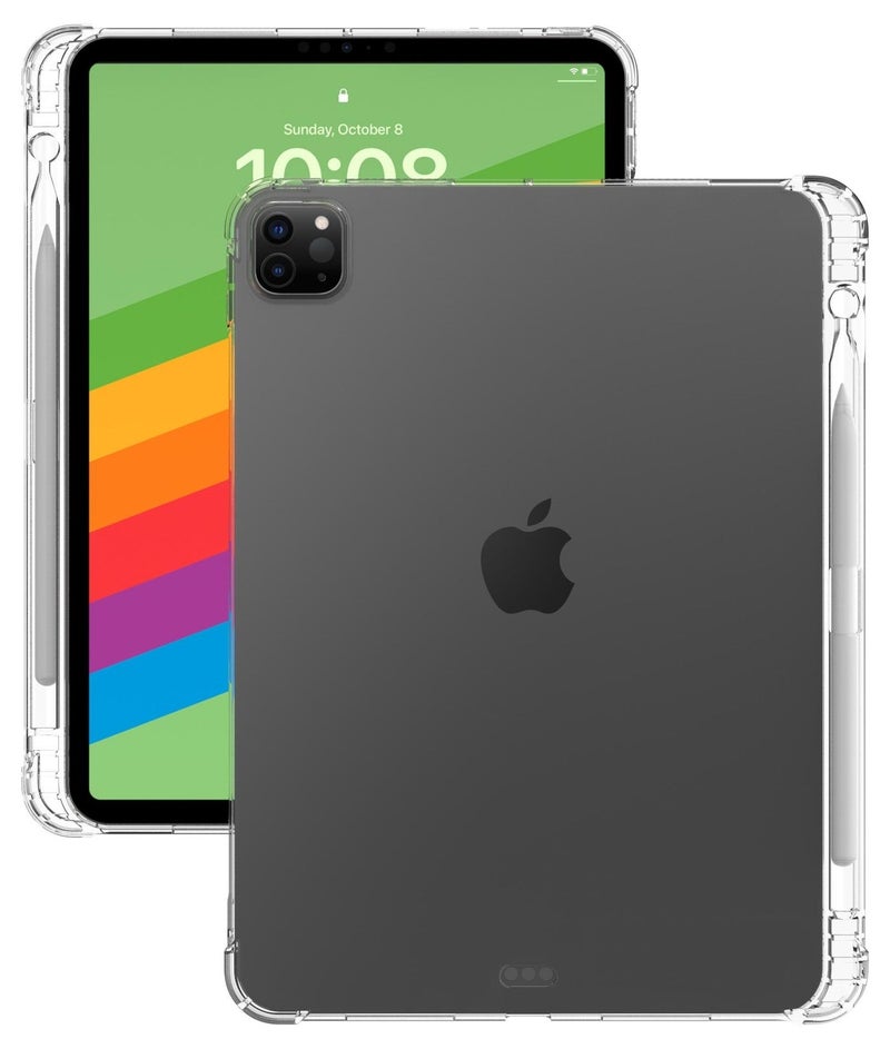 يوارب كينج غطاء لوحي ناعم شفاف مقاوم للصدمات TPU لجهاز iPad Pro مقاس 13 بوصة M4 (2024) مع حامل قلم رصاص شفاف - Image 1