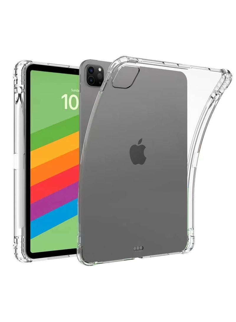 يوارب كينج غطاء لوحي ناعم شفاف مقاوم للصدمات TPU لجهاز iPad Pro مقاس 13 بوصة M4 (2024) مع حامل قلم رصاص شفاف - Image 4