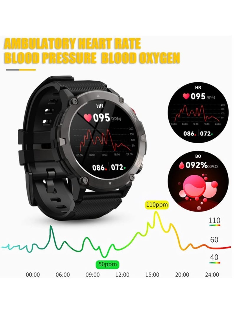 RollsTimi  Bluetooth Call Smartwatch Men Touch Screen Waterproof Military SmartWatches Man Camouflage Silicone Health Tracker for Android iOS - Image 3