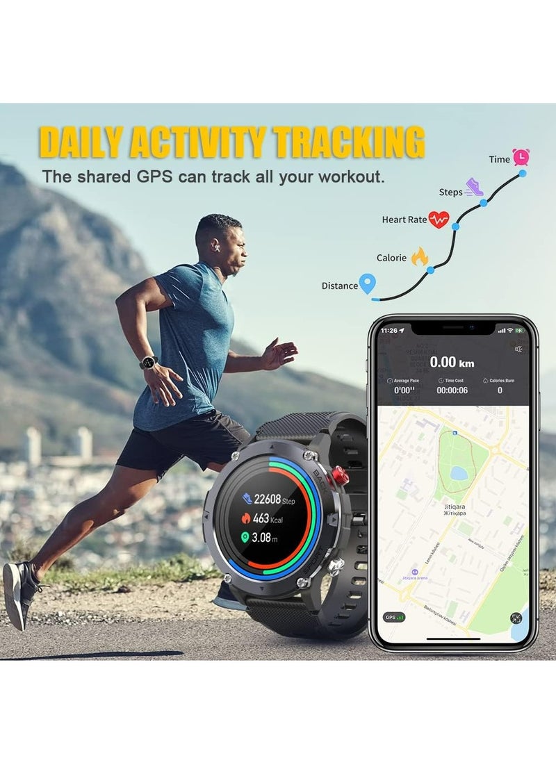 RollsTimi  Bluetooth Call Smartwatch Men Touch Screen Waterproof Military SmartWatches Man Camouflage Silicone Health Tracker for Android iOS - Image 2