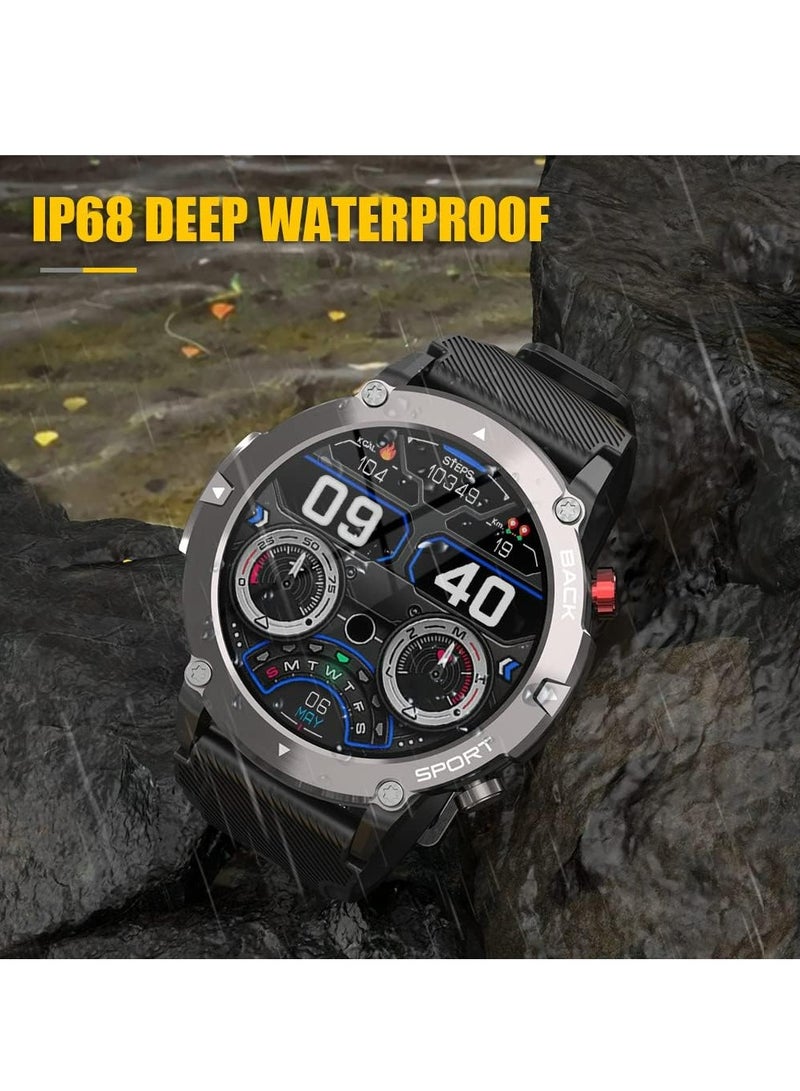 RollsTimi  Bluetooth Call Smartwatch Men Touch Screen Waterproof Military SmartWatches Man Camouflage Silicone Health Tracker for Android iOS - Image 5