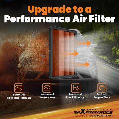 maXpeedingrods فلتر هواء محرك عالي الأداء قابل للغسل وإعادة الاستخدام من maXpeedingrods MX-2129 لسيارة كاديلاك إسكاليد 2001-2006، لسيارة شيفروليه أفالانش 2001-2013، لسيارة سيلفرادو 1500 1999-2007 1500 كلاسيك 07 - Image 5