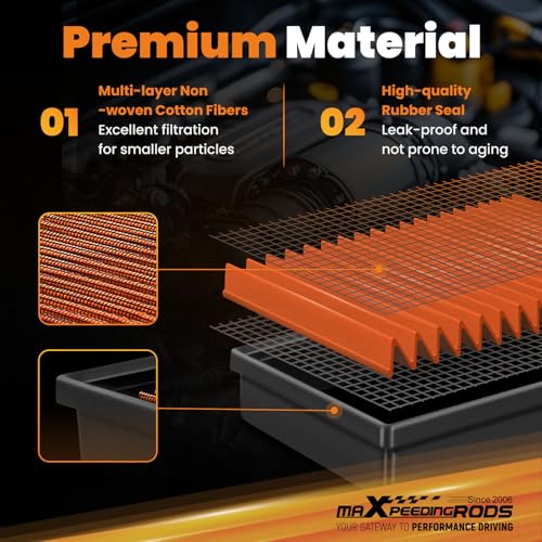 maXpeedingrods فلتر هواء محرك عالي الأداء قابل للغسل وإعادة الاستخدام من maXpeedingrods MX-2129 لسيارة كاديلاك إسكاليد 2001-2006، لسيارة شيفروليه أفالانش 2001-2013، لسيارة سيلفرادو 1500 1999-2007 1500 كلاسيك 07 - Image 4