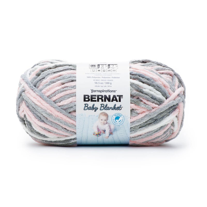 Bernat Baby Blanket 300g Baby Grays Yarn 1 Pack of 300g105oz Polyester 7 Super Bulky KnittingCrochet