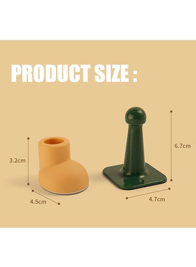 4 Pcs Door Stopper Set, TPR Door Bumpers with Strong Adhesive, Shock Absorbent and Discreet Wall Protectors from Door Knobs (Colorful) - Image 2