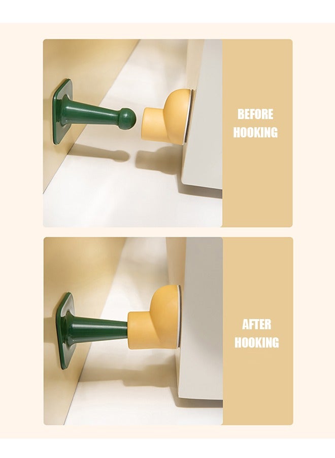 4 Pcs Door Stopper Set, TPR Door Bumpers with Strong Adhesive, Shock Absorbent and Discreet Wall Protectors from Door Knobs (Colorful) - Image 5