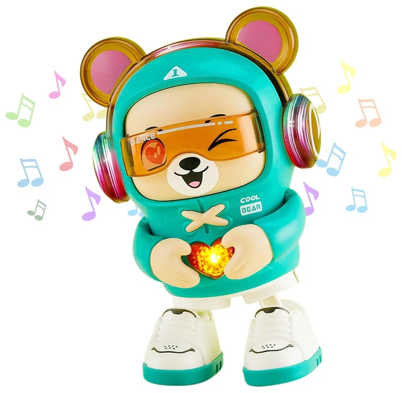 FunBlast Musical Dancing Bear Toy – Interactive Dancing Robot with Flashing Lights & Sound, Fun Toddler Toy with Music & Movement, Battery Operated Learning Toy for Kids, Boys, Girls (Green) - Image 1