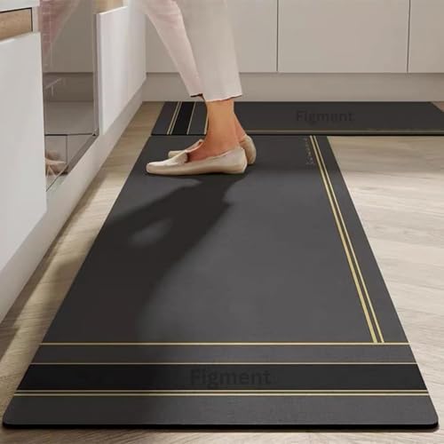 FIGMENT 2 Pcs Kitchen Mat for Floor, Non-Slip Cushioned Standing Mat, Waterproof & Easy to Clean, Comfort Floor Mat for Kitchen, Office & Home (118 * 38 cm, 58 * 38 cm) - Image 1