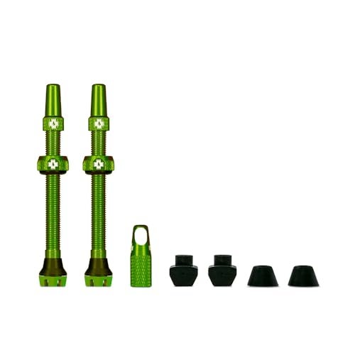 Muc Off Muc-Off Tubeless Valves V2 – 44mm Green | 4X 7075 Aircraft-Grade Aluminium Presta Valves with Core Removal Tool | 44mm / 60mm / 80mm - 10 Anodised Color Options | Fits MTB, Gravel & Road - Image 1
