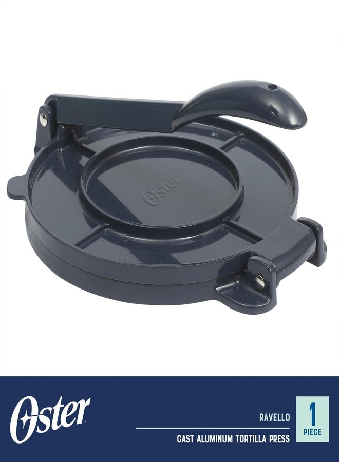 Oster Ravello 8-Inch Cast Aluminum Tortilla Press and Roti Maker - Traditional Flatbread Press with Glossy Blue Finish - Image 2