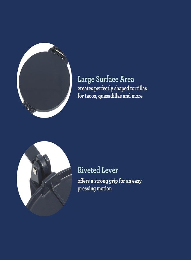 Oster Ravello 8-Inch Cast Aluminum Tortilla Press and Roti Maker - Traditional Flatbread Press with Glossy Blue Finish - Image 5