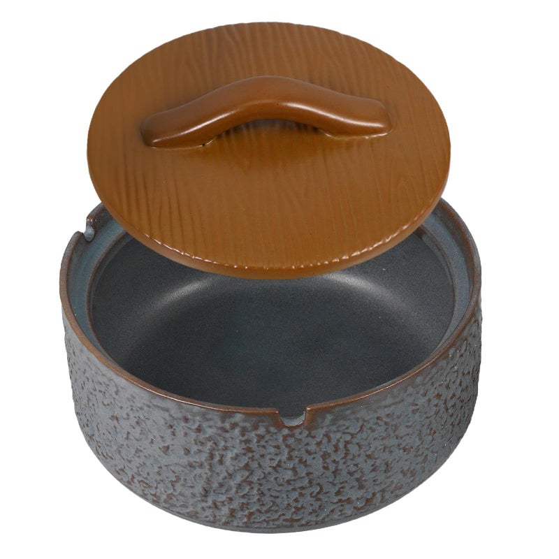 Ceramic Ashtray with Lid Vintage Chinese Style Windproof Decorative Home Office - Image 2