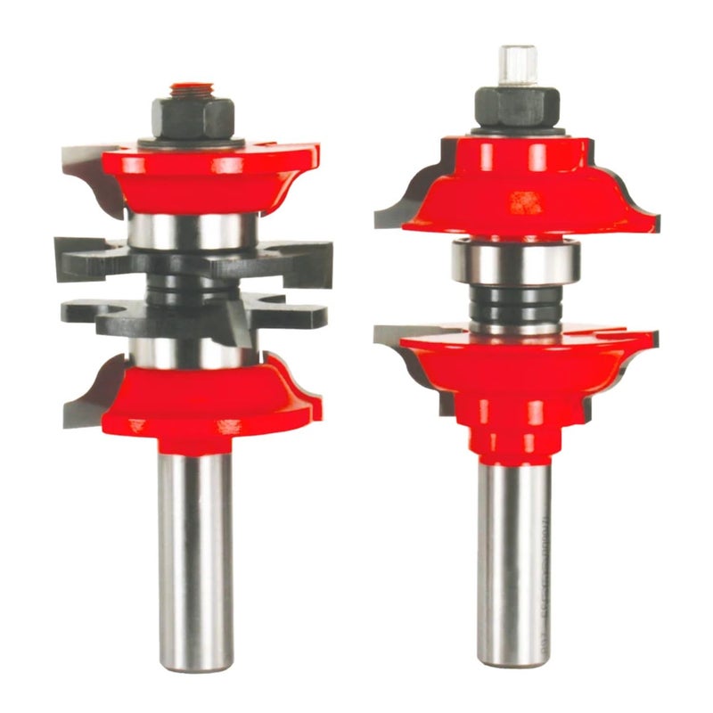 Freud Entry and Interior Door Router Bit System Mills 138 to 134 Thick Doors PermaShield Coated 12 Shank 178 Diameter 16000 Max RPM 99268