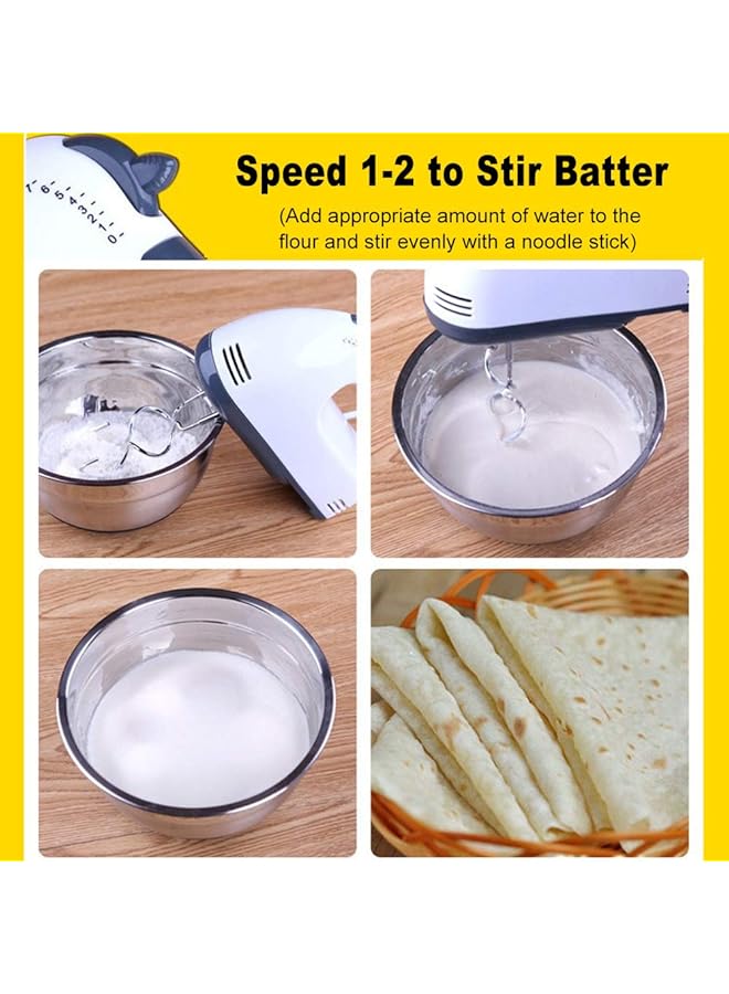 ANDOER 7 Speed Ultra Power Stainless Steel Good Grips Electric Hand Mixer Egg Beater With 2 Beater Hook And 2 Mixer Hook - Image 4