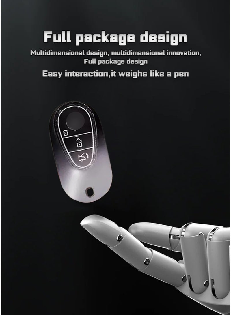 بنز واقي مفتاح السيارة مناسب لمفاتيح سيارة مرسيدس بنز الجديدة ، ومفاتيح السيارة الراقية والعصرية والمعبئة بشكل مثالي ، والتي تحمي تمامًا مفاتيح السيارة ومقاومة للتآكل. - Image 4