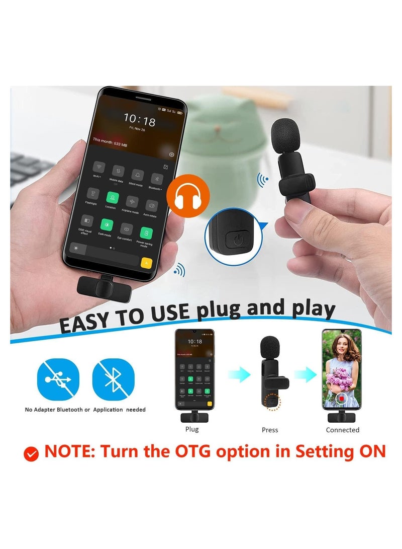 ELTRAZONE Professional Wireless Lavalier Lapel Microphone for Android Computer - Cordless Omnidirectional Condenser Recording Mic with USB C Interface for Interview Video Podcast Vlog YouTube - Image 4