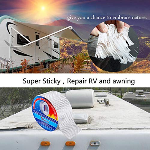 Reyhoar Professional Super Waterproof Tape, Aluminum Butyl Rubber Tape for Pipe/Metal/RV Awning/Roof Leak/Window Seal/Boat, 4in Wide 16.4ft Long - Image 2