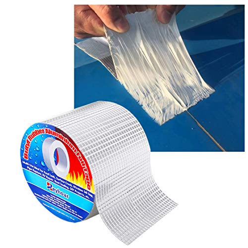 Reyhoar Professional Super Waterproof Tape, Aluminum Butyl Rubber Tape for Pipe/Metal/RV Awning/Roof Leak/Window Seal/Boat, 4in Wide 16.4ft Long - Image 1