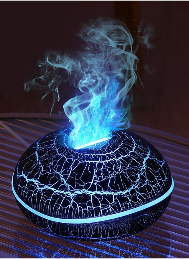 Alruht - 200ml Colorful Volcano Diffuser, Humidifier, Fragrance Scent Essential Oils Diffusers, Ultrasonic Flame Fire Humidifier with Auto-Off Protection Cool Mist Diffuser for Yoga(Full Crack Flame) - Image 1