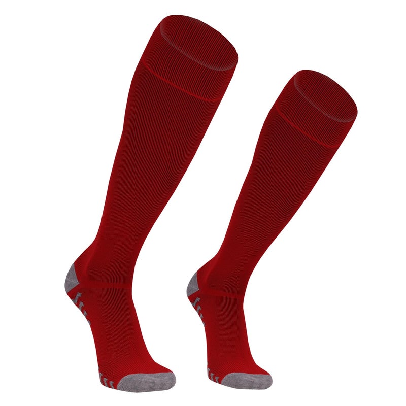 USOXO Football Socks I Knee Length Stockings I Odour Free, Superior Grip & Cushioned Base I Combed Cotton Striped Design Anti Slip Blister Protection I for Men & Women - Image 1