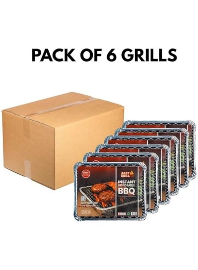 Fast Grill Fast Grill pack of 6 Instant Disposable BBQ 30x25cm  - Image 1