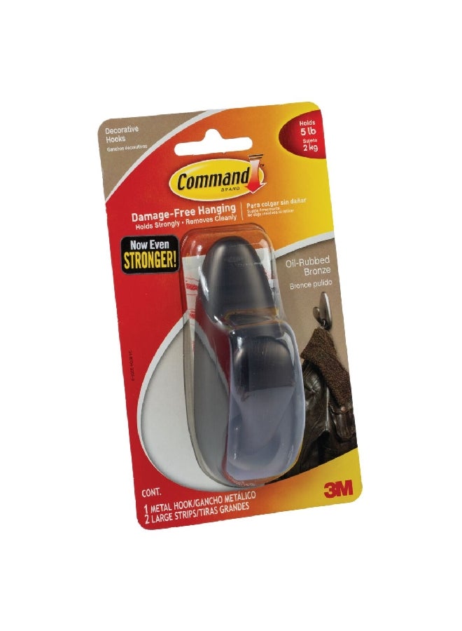 Command Damage-Free Large Metal Durable Multi-Purpose Hanging Hook Oil-Rubbed Bronze 3 m 34-8704-3395-9  - Image 1