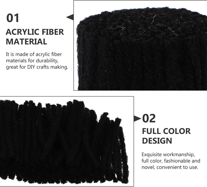 klarako 10 Rolls Latch Hook Yarn Rug Yarn Sewing Replace Yarn Threads Bundles Rug for DIY Latch Knitting Making Pillowcases Blankets Carpets Black - Image 5