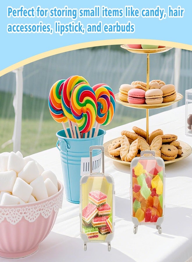 ATSKIM 5 Colors Mini Suitcase Gift Box, Clear Mini Luggage Party Favor for Candy Storage, False Eyelashes Tray, Plastic Tiny Suitcase Party Favors for Wedding, Birthday, Travel Decorations (5 Colors - Image 4
