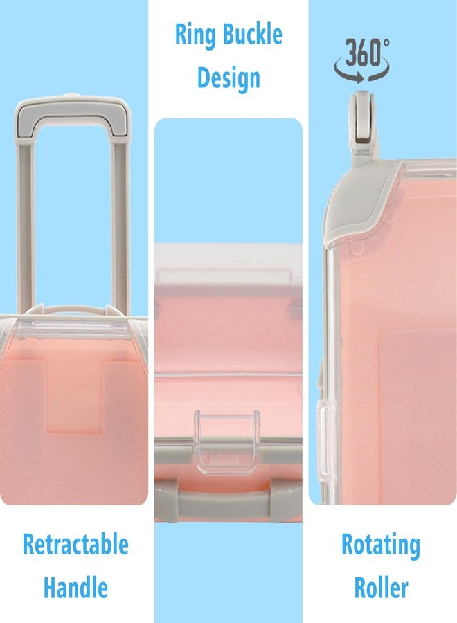 ATSKIM 5 Colors Mini Suitcase Gift Box, Clear Mini Luggage Party Favor for Candy Storage, False Eyelashes Tray, Plastic Tiny Suitcase Party Favors for Wedding, Birthday, Travel Decorations (5 Colors - Image 3