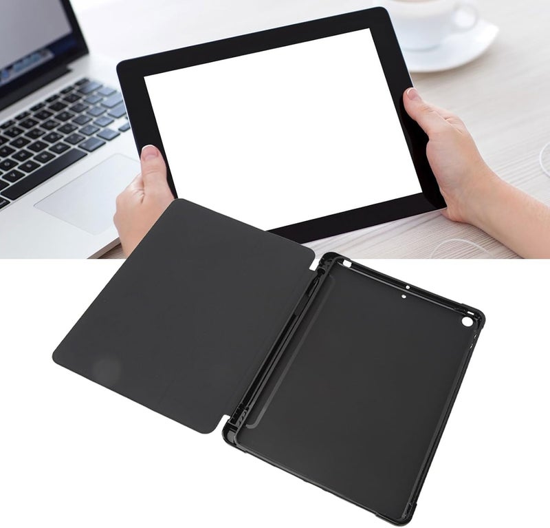 كلاراكو حافظة رخامية فاخرة لحماية الأجهزة اللوحية مقاس 10.2 بوصة بتصميم أنيق مزودة بغطاء محفظة صلب وحامل منظم متعدد الوظائف وجهاز فائق (أسود) - Image 4
