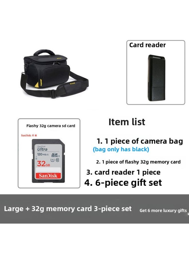 Camera Bag Z30 Micro Single Zfc Storage Z5z50 Second Generation Protective Cover Z62 Slr D7000d90 Portable-Color:2024 Version Black Large Size + 32g Memory Card - Image 1