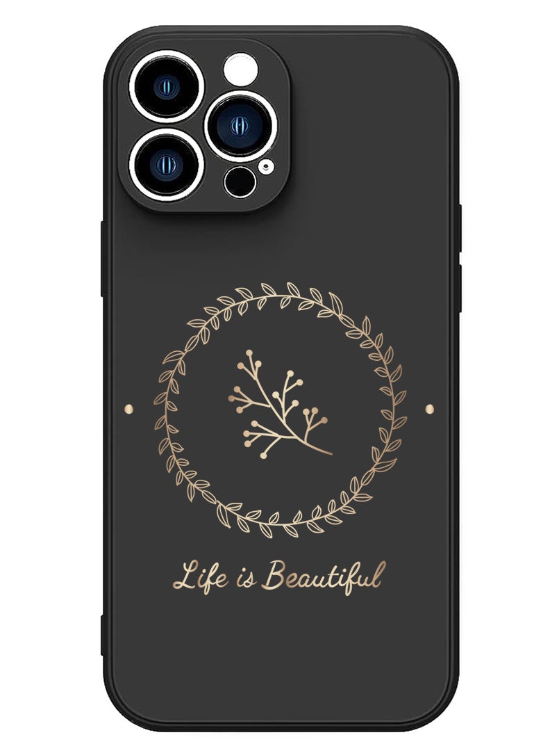 Theodor Protective Slim Fit Case Liquid Silicone Cover with Full Body Protection Anti-Scratch Shockproof Case For iPhone 14 Pro Black  - Life is better with panda black copy - Image 1