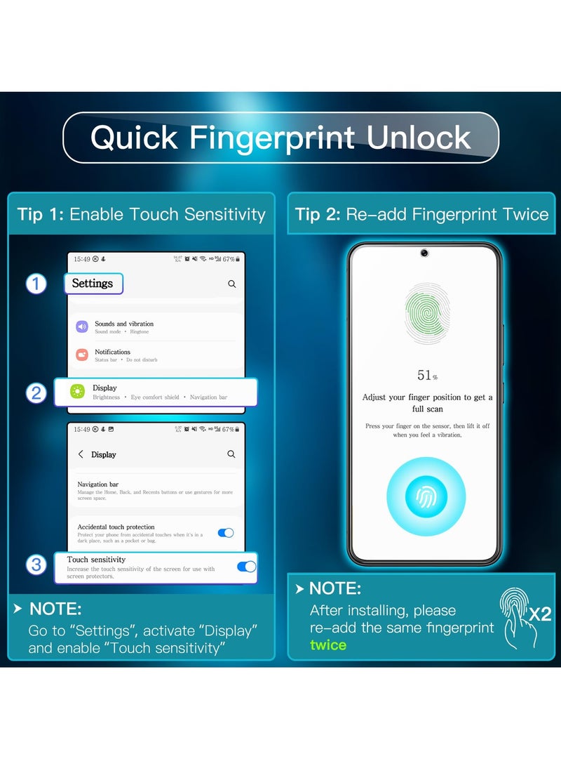 Jetech Screen Protector For Samsung Galaxy S22 5g 6.1 Inch Tempered Glass Film With Easy Installation Tool Fingerprint Id Compatible Hd Clear 3 Pack - Image 4