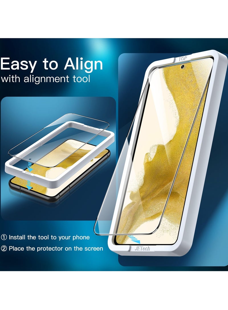 Jetech Screen Protector For Samsung Galaxy S22 5g 6.1 Inch Tempered Glass Film With Easy Installation Tool Fingerprint Id Compatible Hd Clear 3 Pack - Image 5