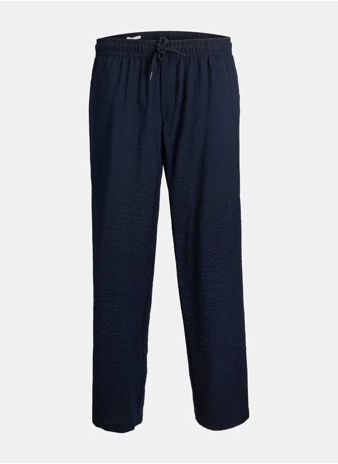JACK & JONES Mid Rise Seersucker Jogger Pants