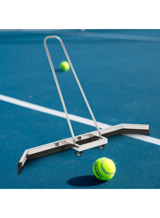 AIWFL 4.5FT Stainless Steel Sport Tennis Court Squeegee with Wheel, Heavy Duty Rain Shuttle with EVA Foam Blade, Professional Court Squeegees Floor Water Remover Squeegee Broom, Silver - Image 3
