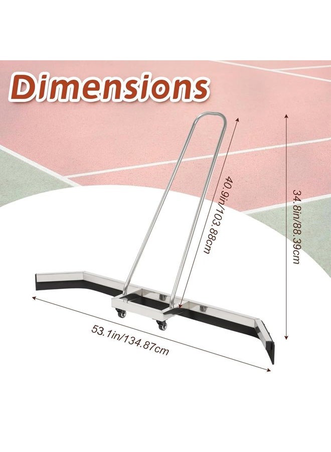 AIWFL 4.5FT Stainless Steel Sport Tennis Court Squeegee with Wheel, Heavy Duty Rain Shuttle with EVA Foam Blade, Professional Court Squeegees Floor Water Remover Squeegee Broom, Silver - Image 2