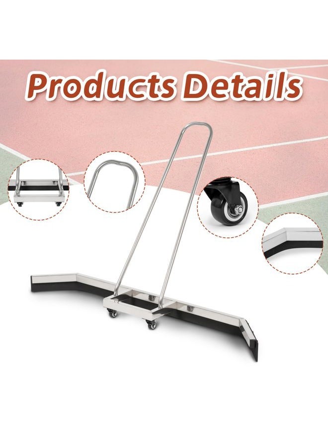 AIWFL 4.5FT Stainless Steel Sport Tennis Court Squeegee with Wheel, Heavy Duty Rain Shuttle with EVA Foam Blade, Professional Court Squeegees Floor Water Remover Squeegee Broom, Silver - Image 5