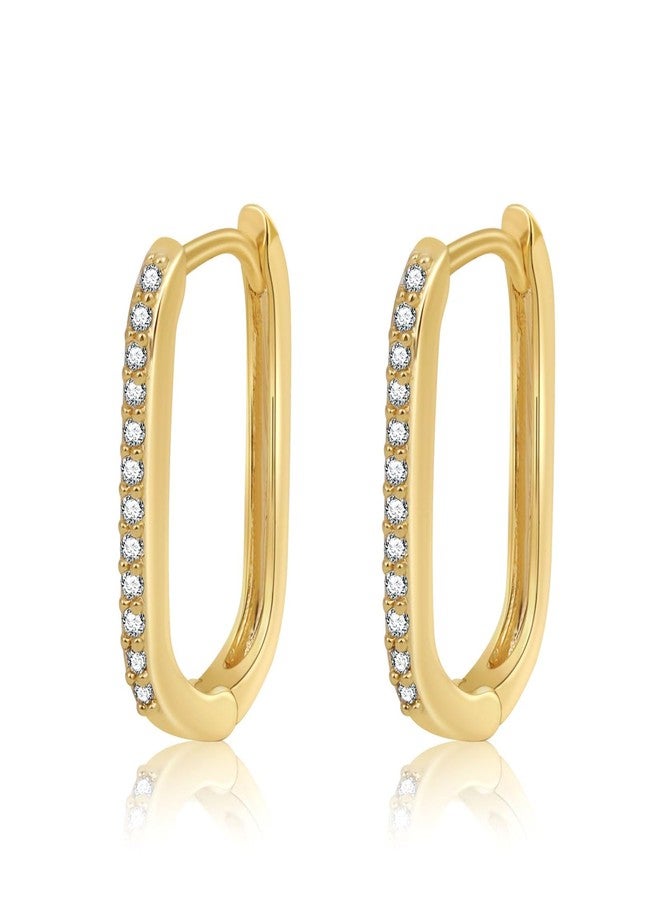 Amicon Gold Hoop Earrings for Women, 18K Gold Plated Hypoallergenic Small Gold Huggie Hoop Earrings for Women Lightweight Cartilage CZ Earrings Ear Jewelry Gift (Gold) - Image 1